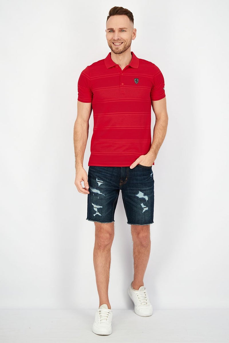 PUMA تي شيرت رياضي للرجال بأكمام قصيرة مناسب للخارج، أحمر - Image 2